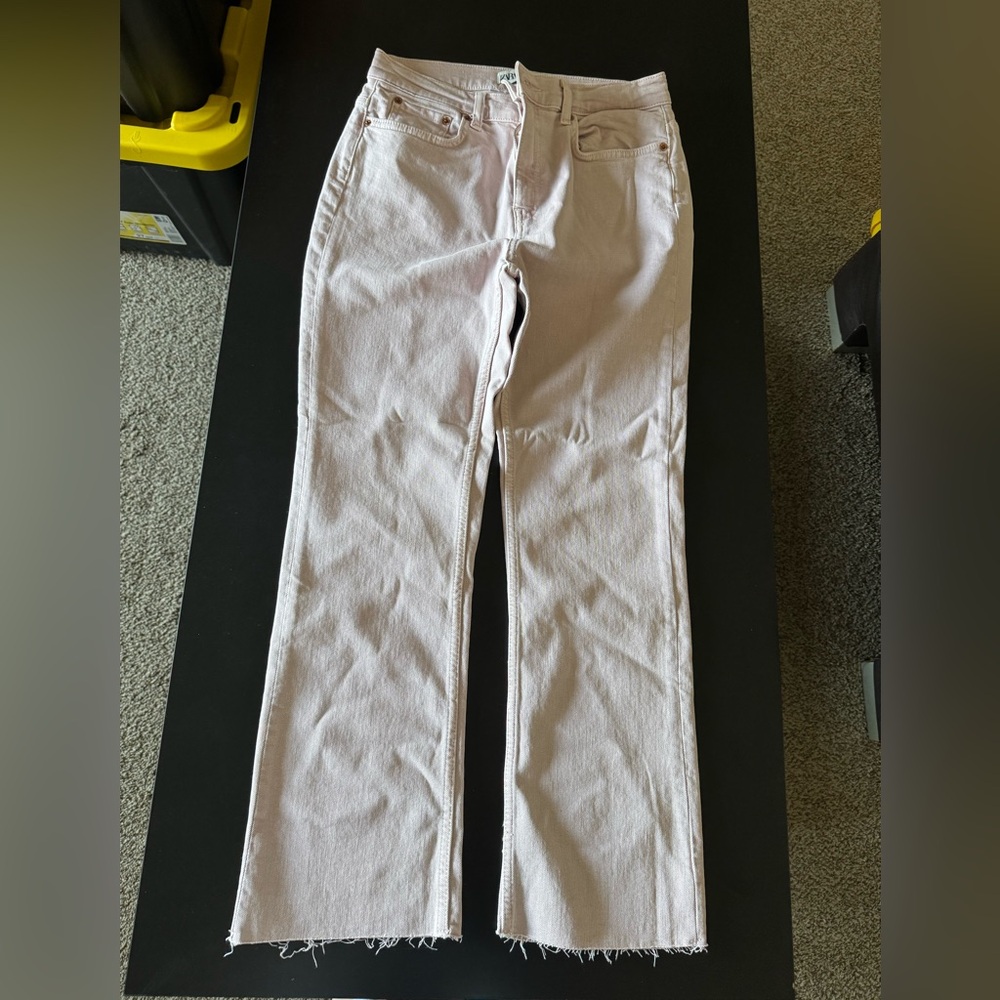 Zara Women's Soft Pink Straight Leg Jeans